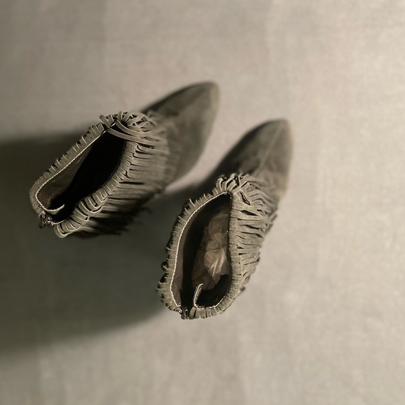 Zara Fringe Black Suede Boots - Picture 11 of 14